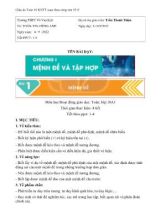 Giáo án Đại số 10 sách Kết nối tri thức theo công văn 5512 - Chương 1, Bài 1 Mệnh đề - Năm học 2022-2023 - Trần Thanh Thiện